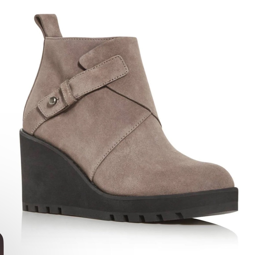 Eileen Fisher Wedge Bootie Tinker Sp Mongoose Suede‎ Women's Size 9